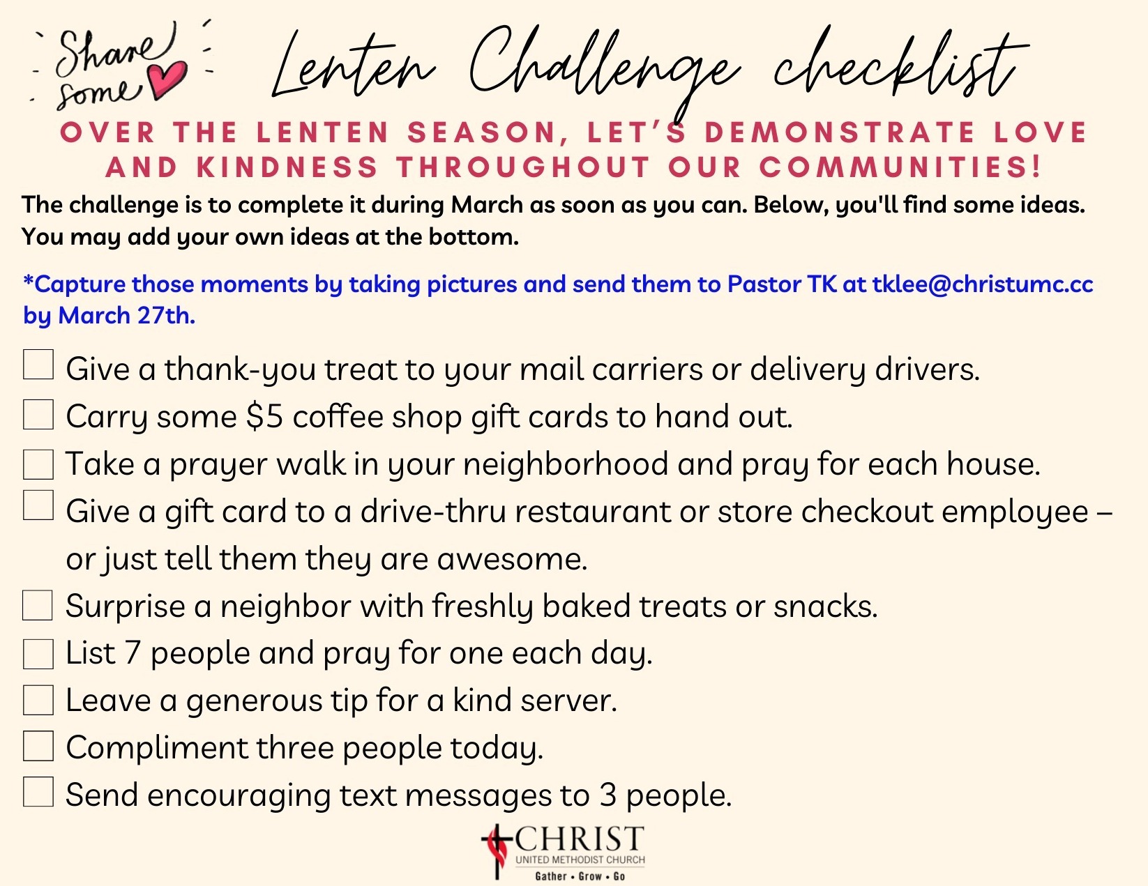 Challenge Checklist